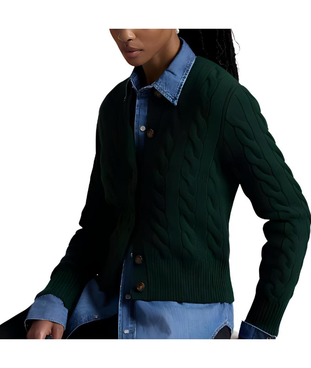 POLO RALPH LAUREN Зеленый хлопковый кардиган, фото 5