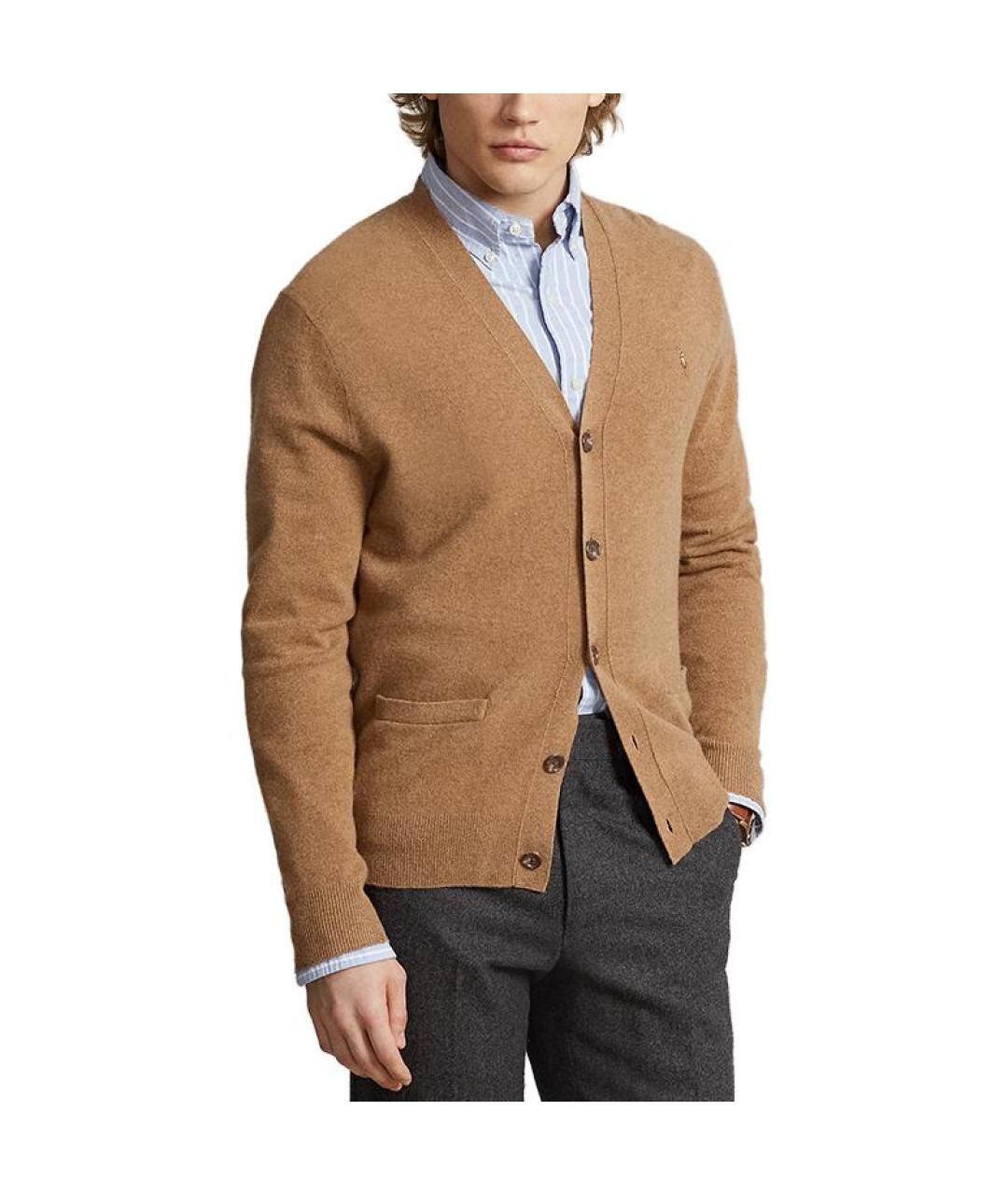 POLO RALPH LAUREN Коричневый кардиган, фото 2