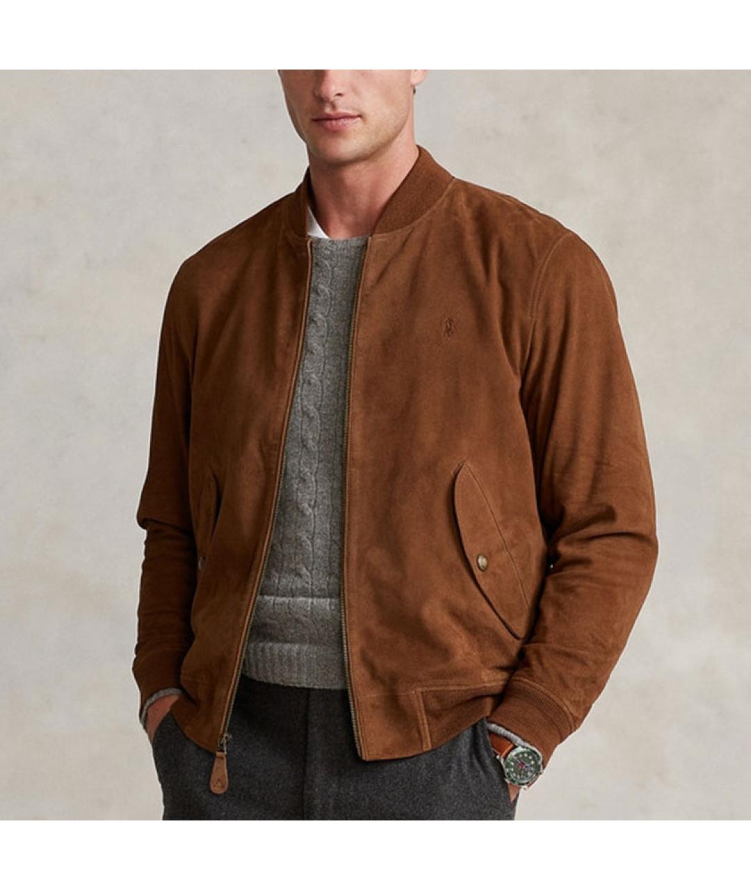 POLO RALPH LAUREN Коричневая замшевая куртка, фото 3