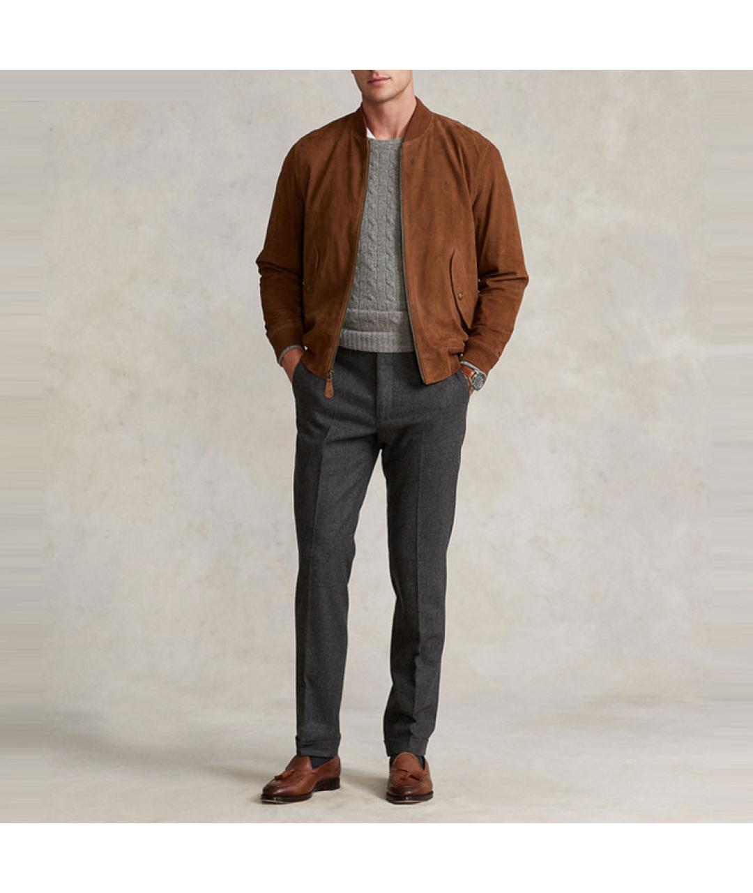 POLO RALPH LAUREN Коричневая замшевая куртка, фото 2