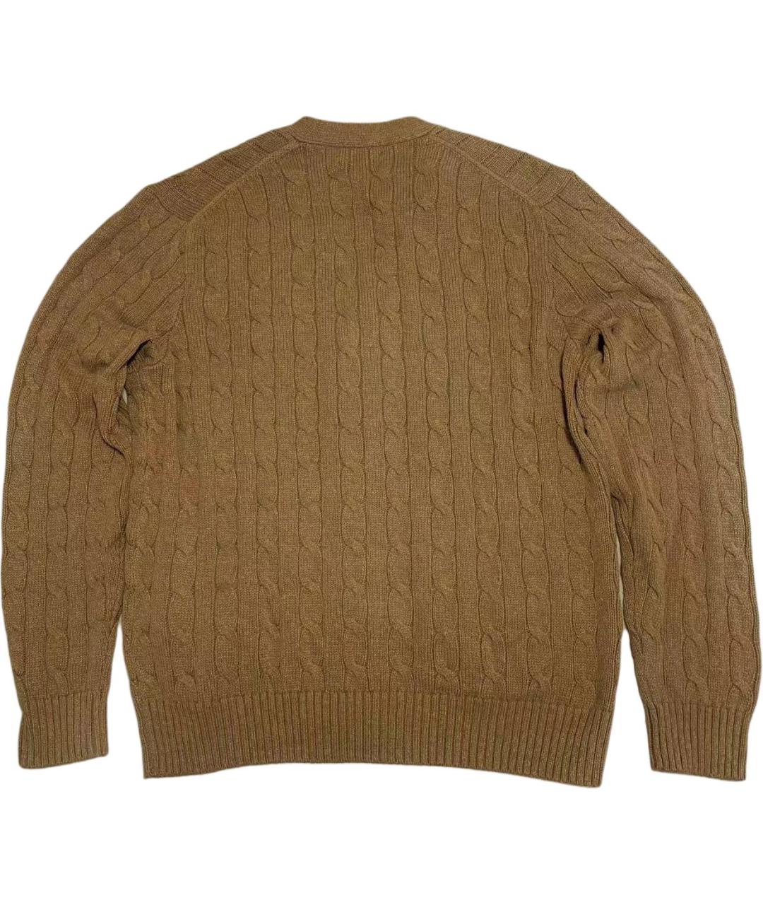 POLO RALPH LAUREN Коричневый хлопковый кардиган, фото 2