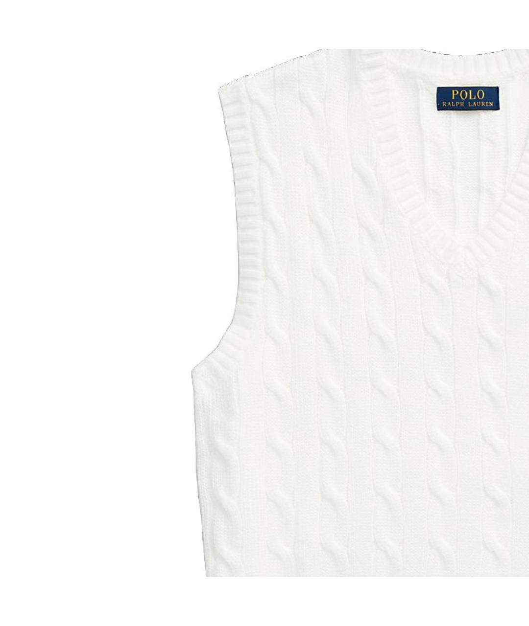 POLO RALPH LAUREN Белая хлопковая жилетка, фото 6