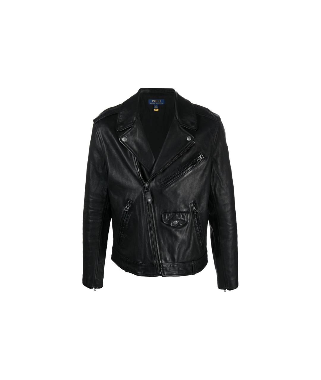 POLO RALPH LAUREN Черная кожаная куртка, фото 1