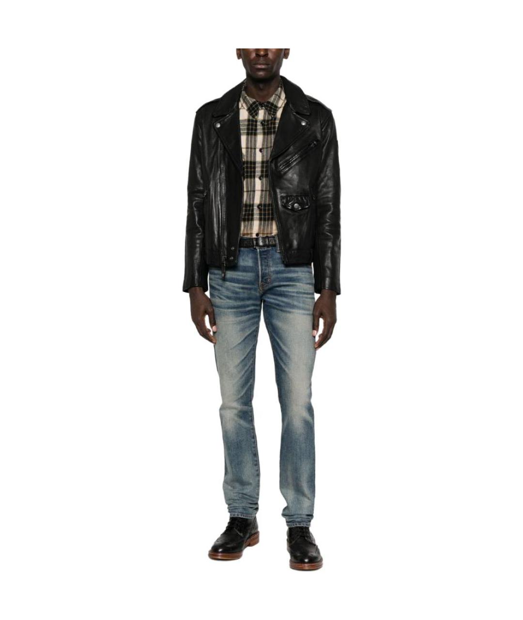 POLO RALPH LAUREN Черная кожаная куртка, фото 2