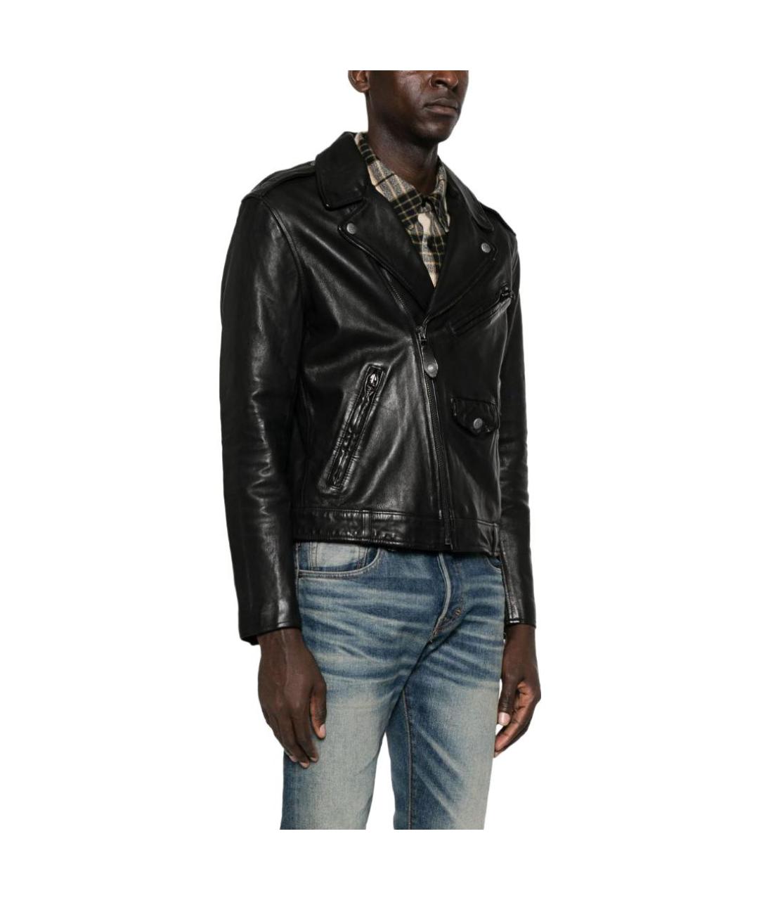 POLO RALPH LAUREN Черная кожаная куртка, фото 4