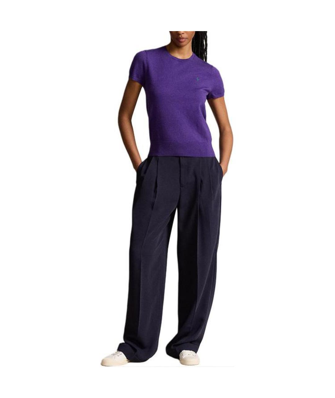 POLO RALPH LAUREN Фиолетовый хлопковый джемпер / свитер, фото 2