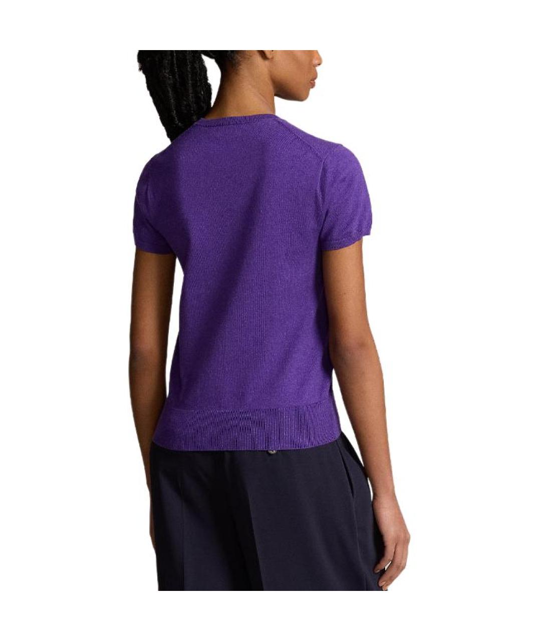 POLO RALPH LAUREN Фиолетовый хлопковый джемпер / свитер, фото 3