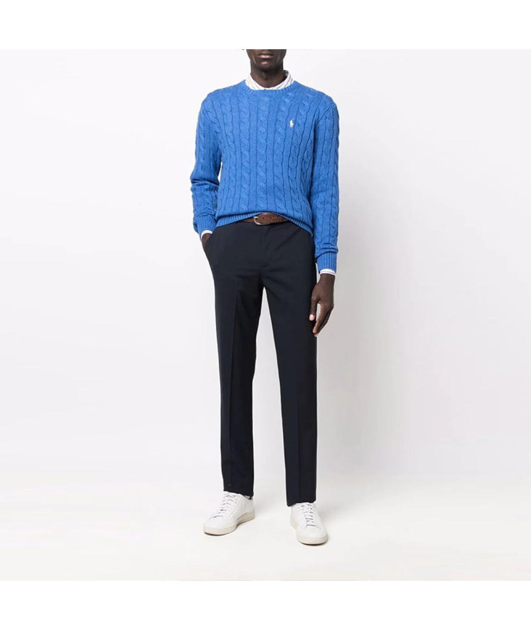 POLO RALPH LAUREN Синий хлопковый джемпер / свитер, фото 2