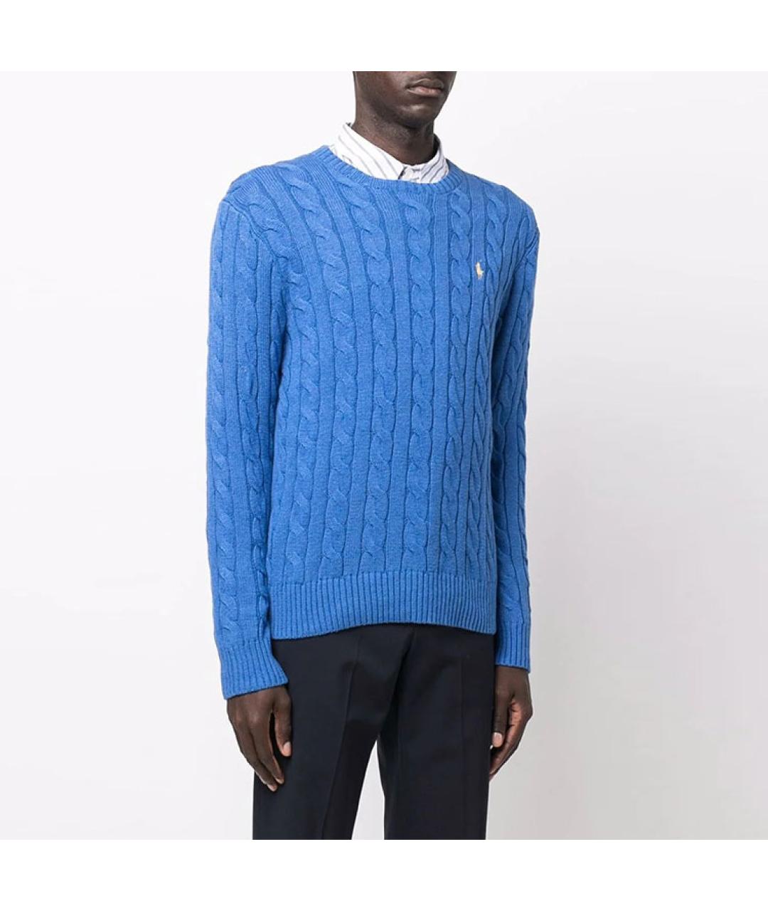 POLO RALPH LAUREN Синий хлопковый джемпер / свитер, фото 4