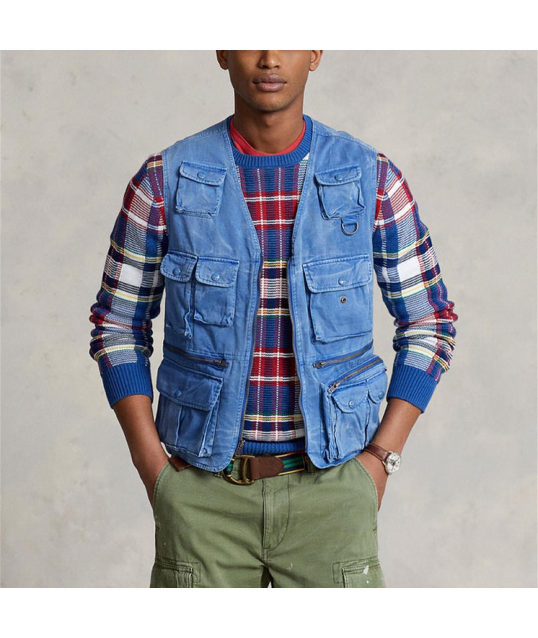 POLO RALPH LAUREN Синий хлопковый жилет, фото 3