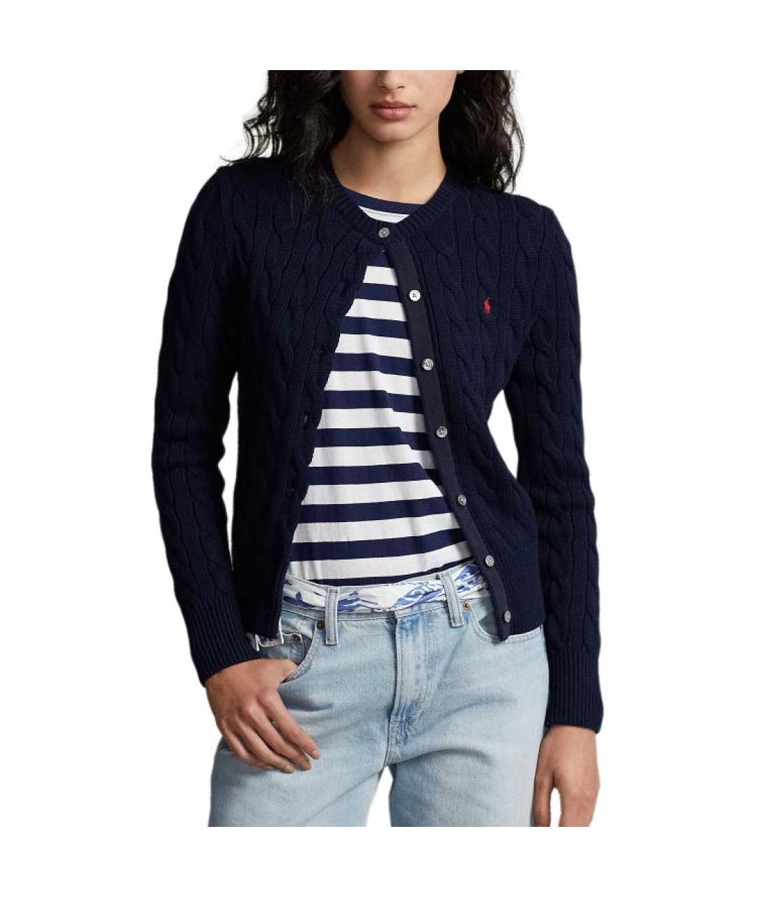 POLO RALPH LAUREN Темно-синий хлопковый кардиган, фото 4