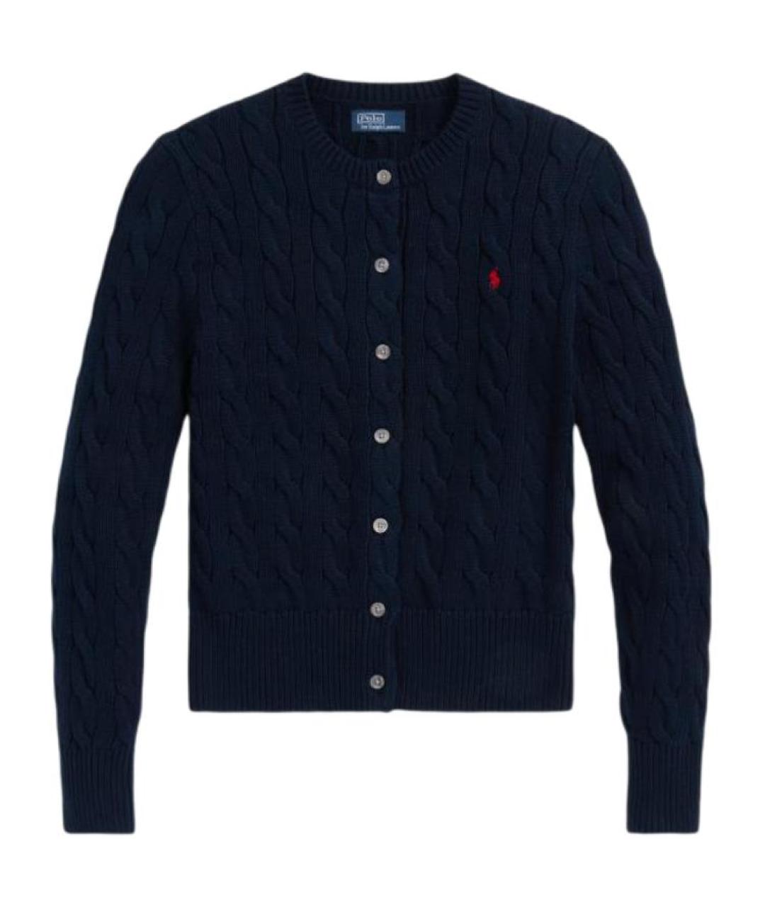 POLO RALPH LAUREN Темно-синий хлопковый кардиган, фото 1