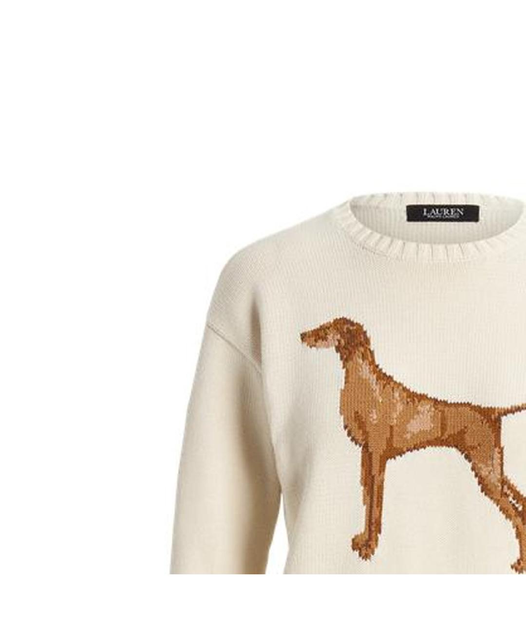 POLO RALPH LAUREN Бежевый хлопковый джемпер / свитер, фото 5