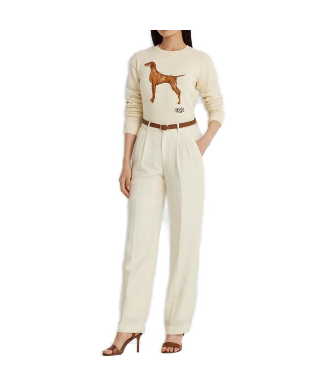 POLO RALPH LAUREN Бежевый хлопковый джемпер / свитер, фото 2