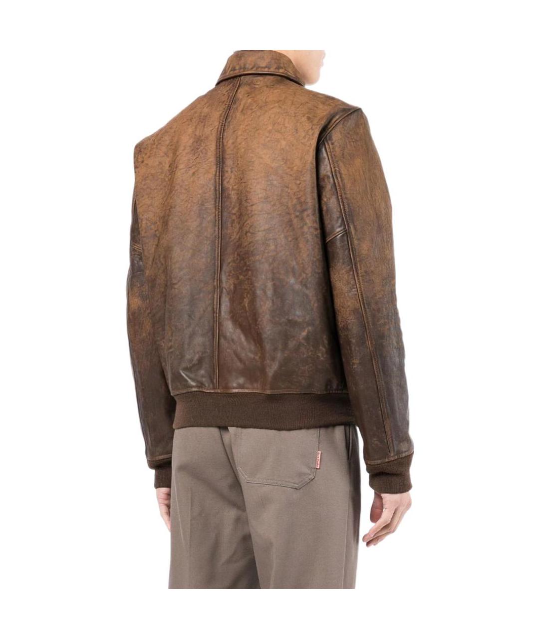 POLO RALPH LAUREN Коричневая кожаная куртка, фото 4