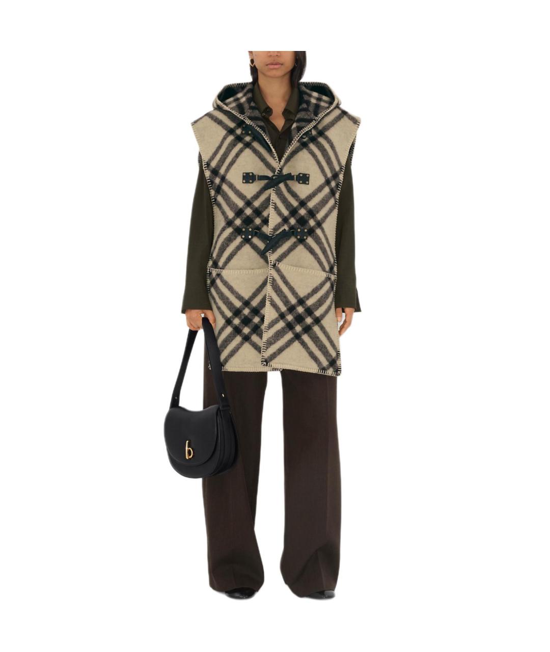 BURBERRY Хаки шерстяной жилет, фото 2