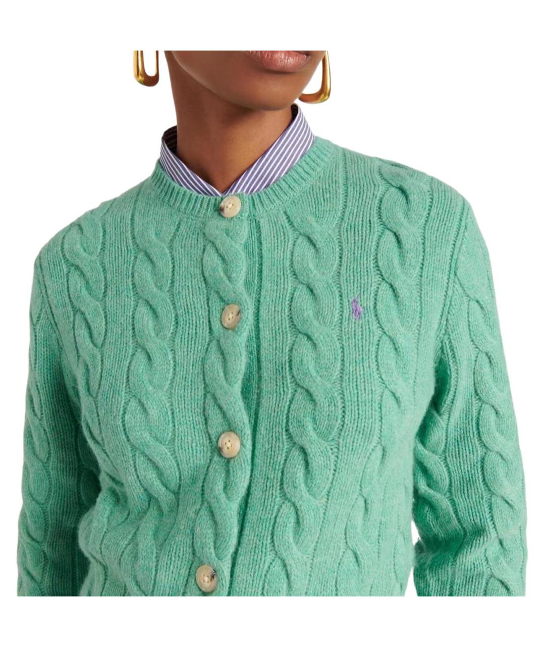 POLO RALPH LAUREN Зеленый шерстяной кардиган, фото 5