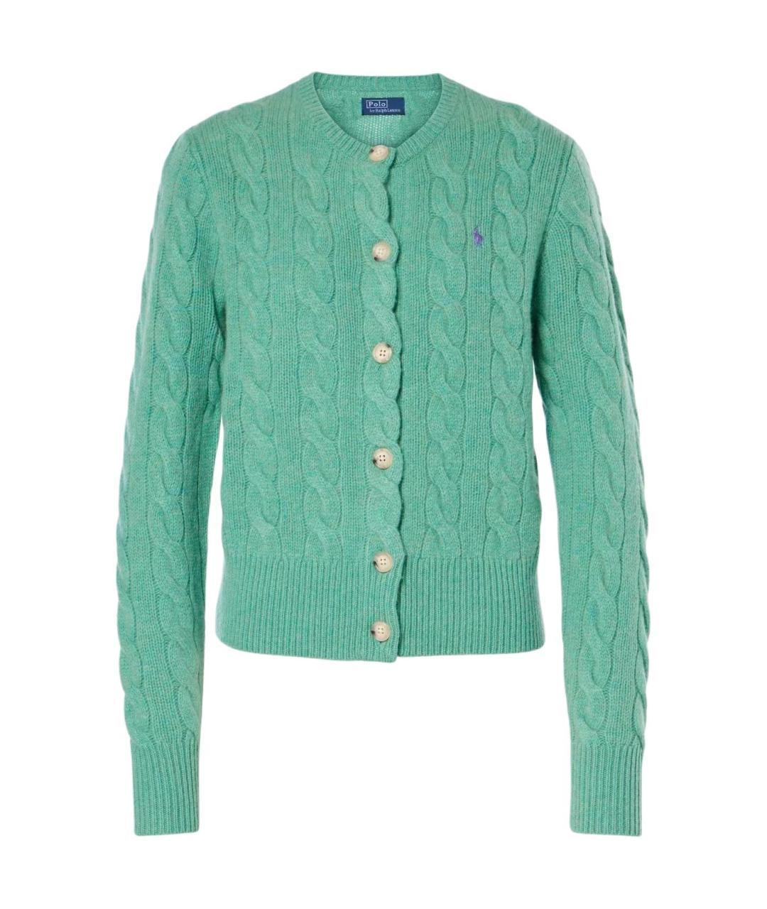 POLO RALPH LAUREN Зеленый шерстяной кардиган, фото 1