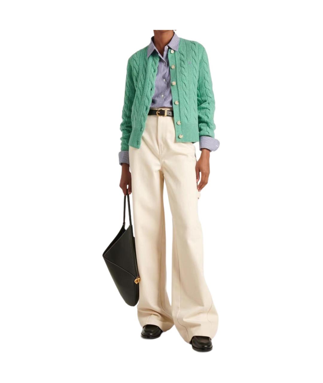 POLO RALPH LAUREN Зеленый шерстяной кардиган, фото 2