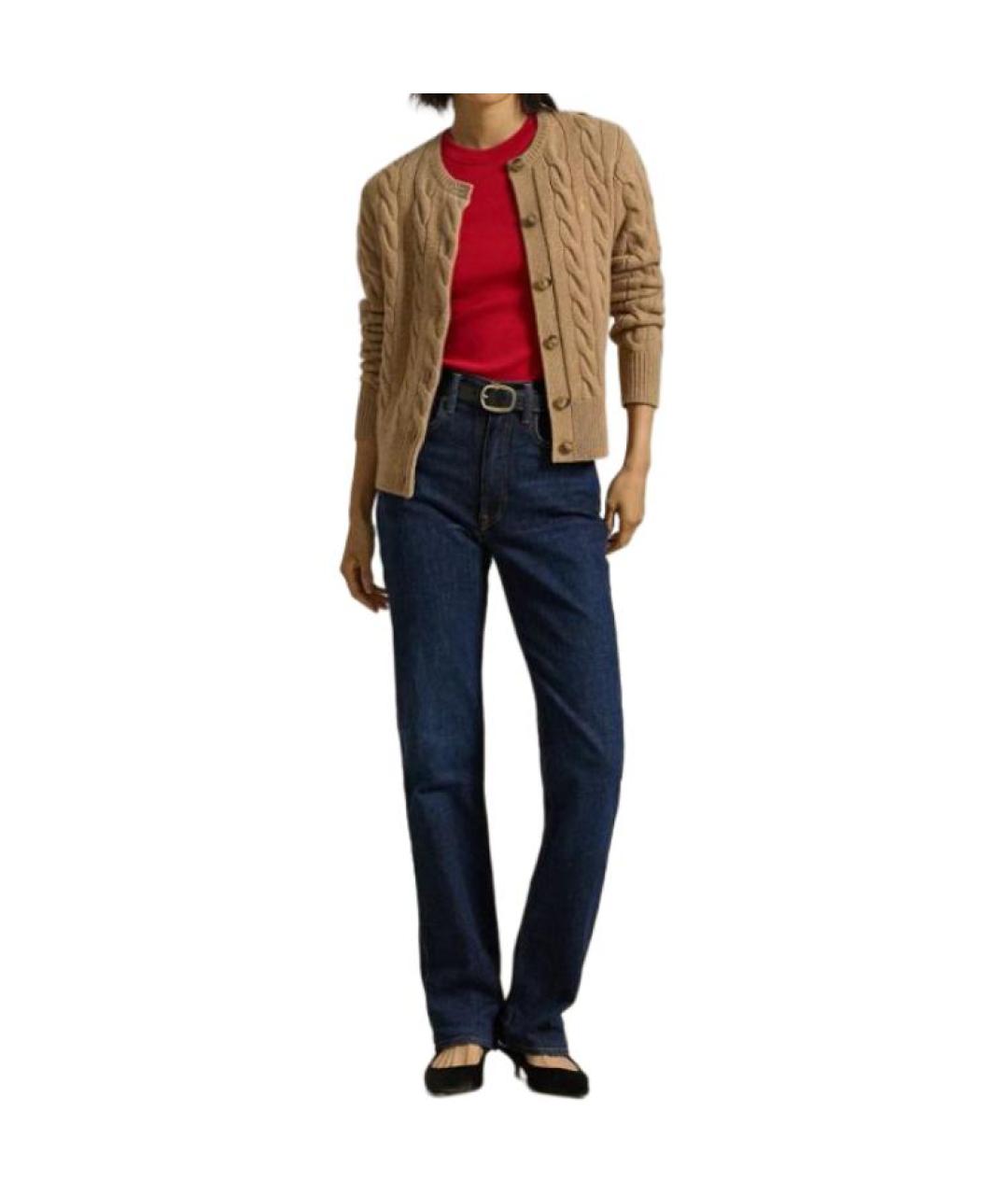 POLO RALPH LAUREN Коричневый шерстяной джемпер / свитер, фото 3