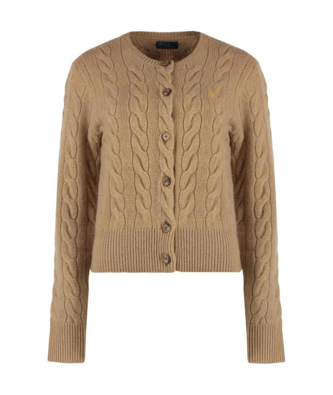 POLO RALPH LAUREN Коричневый шерстяной джемпер / свитер, фото 1