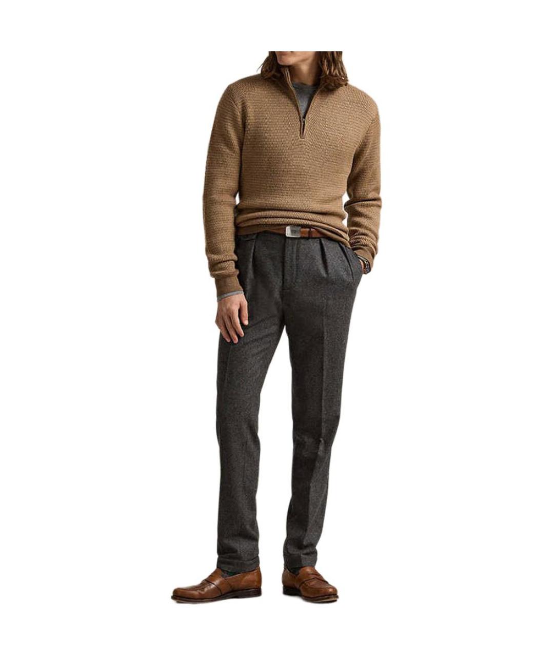 POLO RALPH LAUREN Бежевый шерстяной джемпер / свитер, фото 2