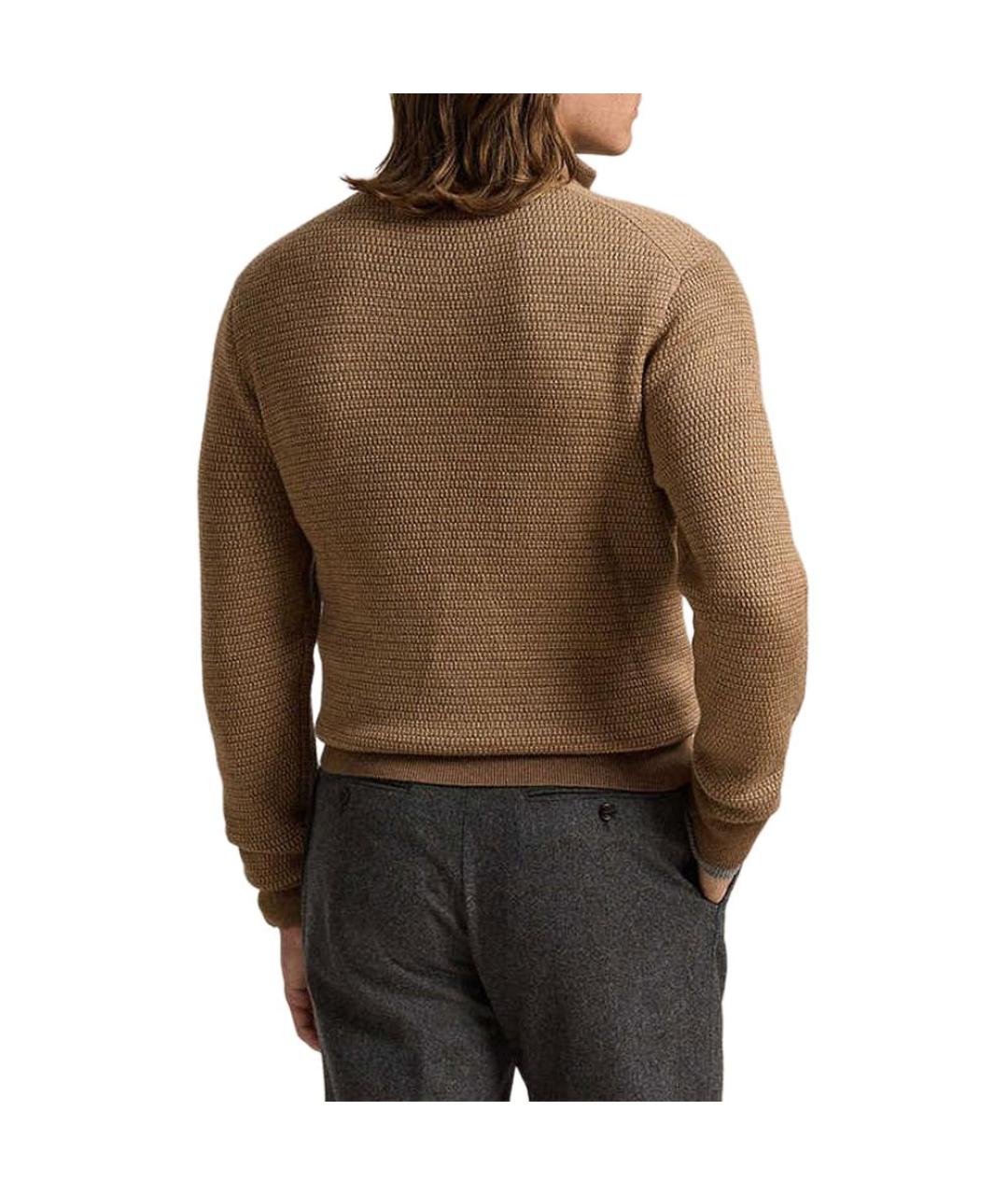 POLO RALPH LAUREN Бежевый шерстяной джемпер / свитер, фото 4