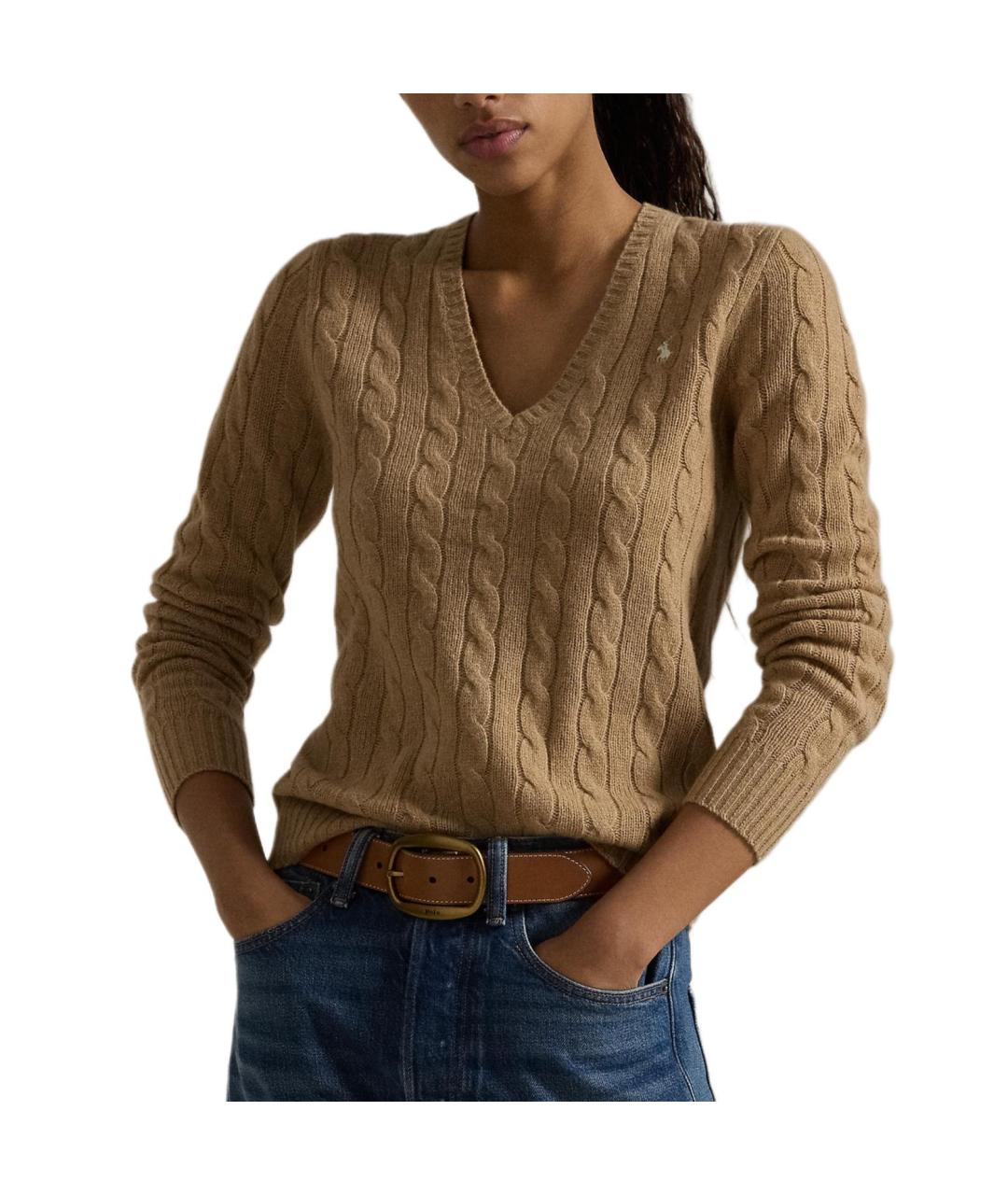 POLO RALPH LAUREN Бежевый шерстяной джемпер / свитер, фото 3