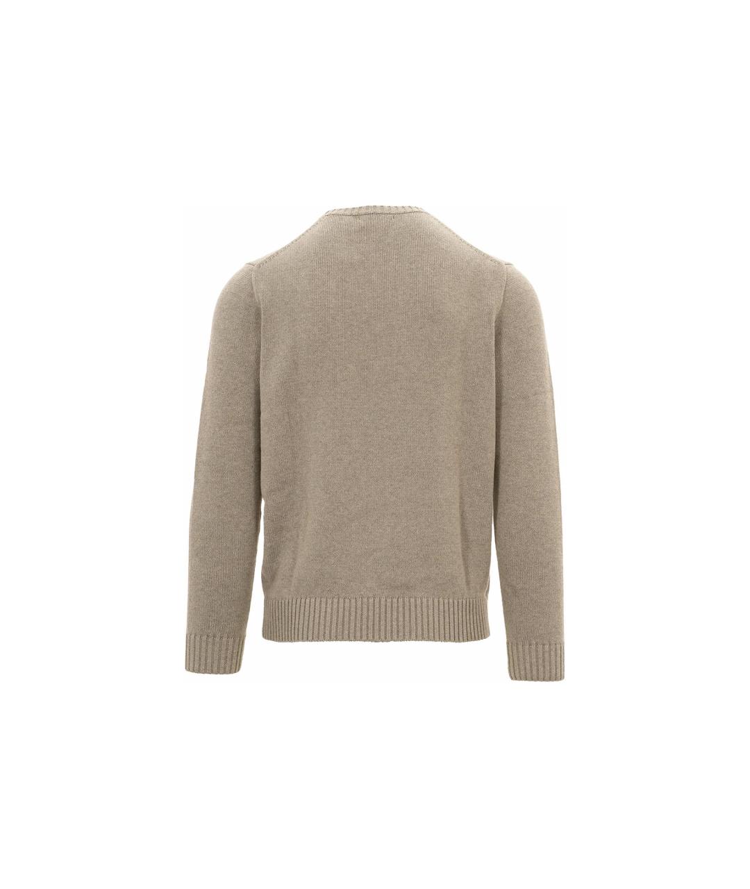 POLO RALPH LAUREN Бежевый хлопковый джемпер / свитер, фото 2