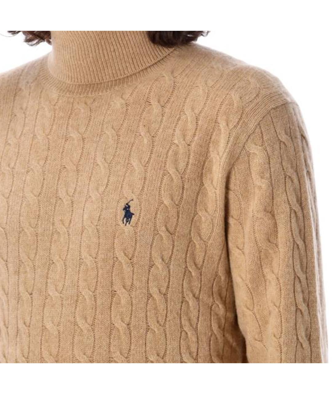 POLO RALPH LAUREN Бежевый шерстяной джемпер / свитер, фото 5