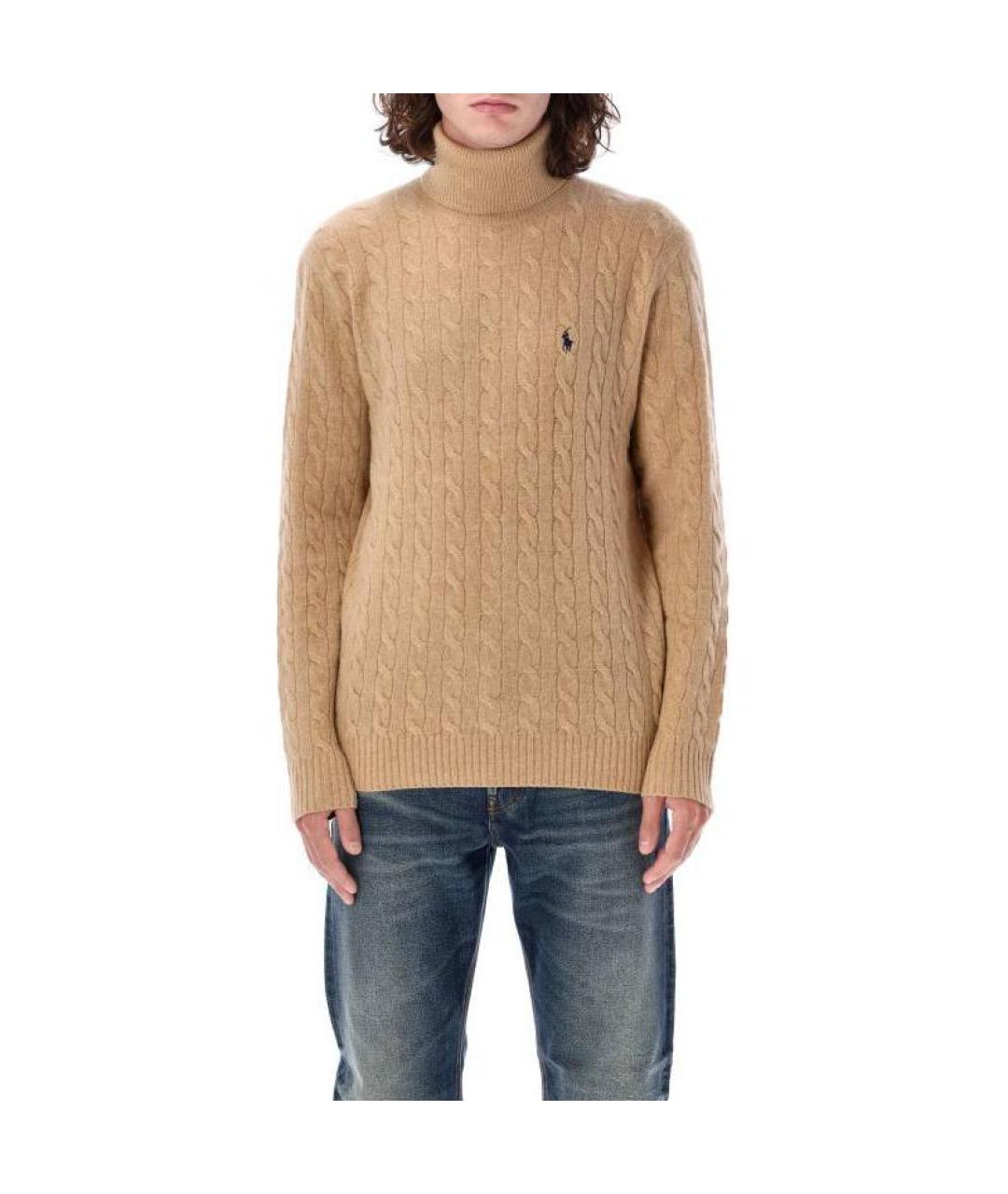 POLO RALPH LAUREN Бежевый шерстяной джемпер / свитер, фото 3