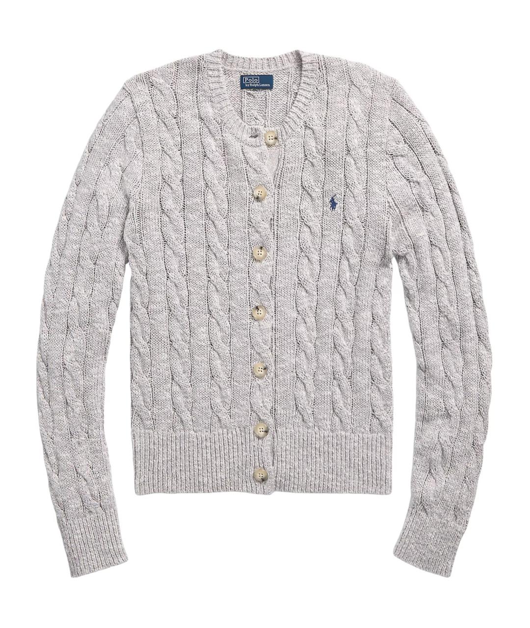 POLO RALPH LAUREN Серый хлопковый джемпер / свитер, фото 1