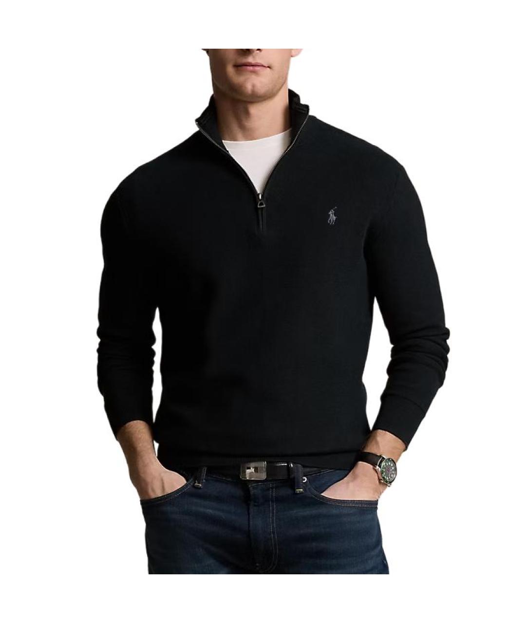 POLO RALPH LAUREN Черный хлопковый джемпер / свитер, фото 3