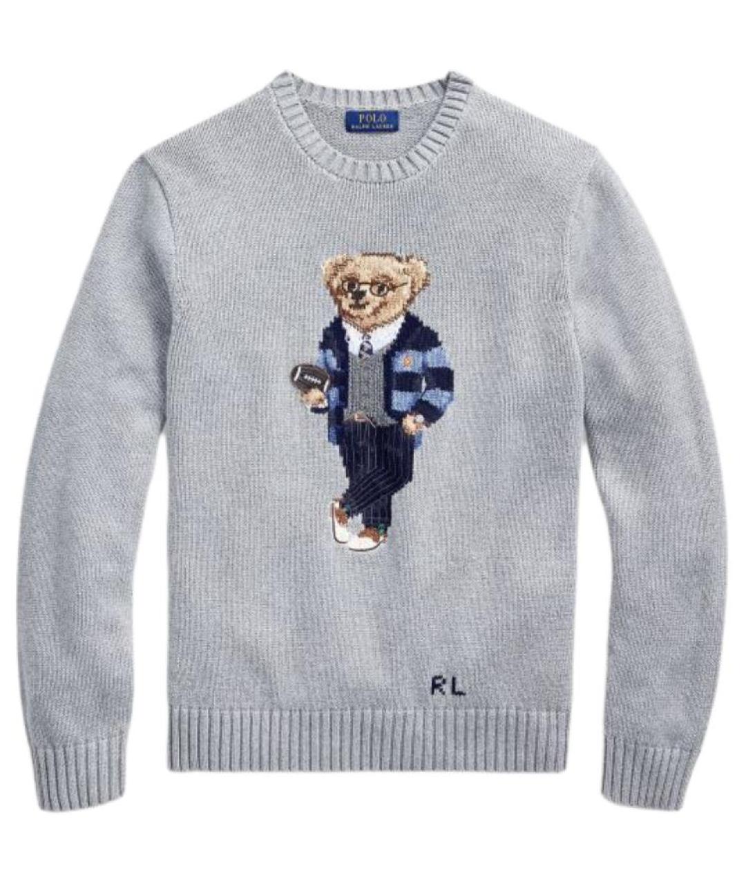 POLO RALPH LAUREN Серый хлопковый джемпер / свитер, фото 1