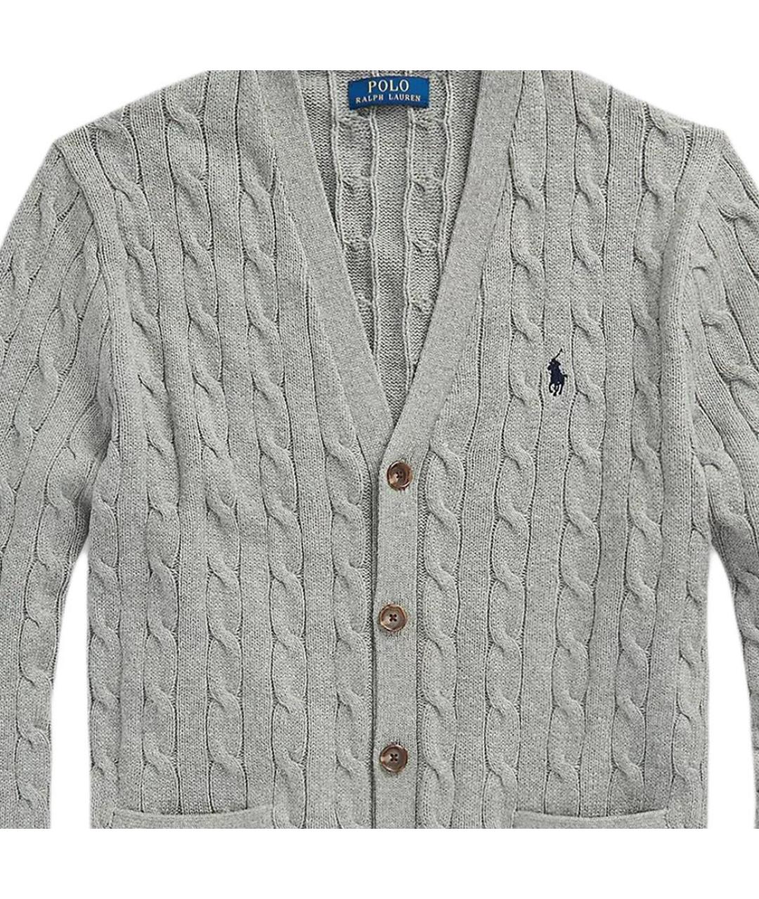 POLO RALPH LAUREN Серый хлопковый джемпер / свитер, фото 3