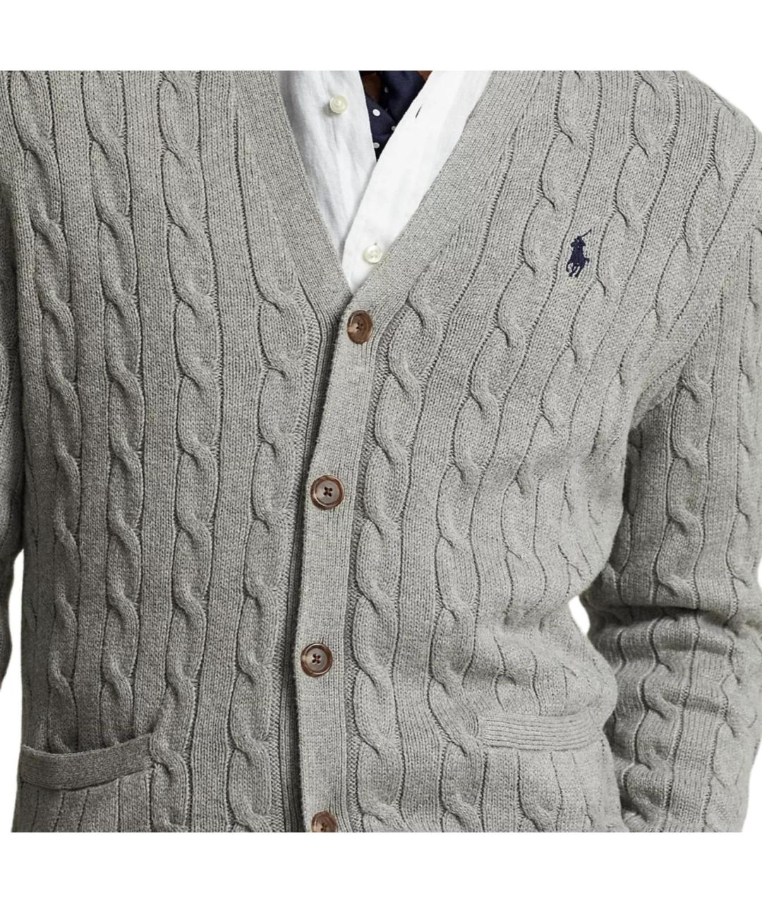 POLO RALPH LAUREN Серый хлопковый джемпер / свитер, фото 2