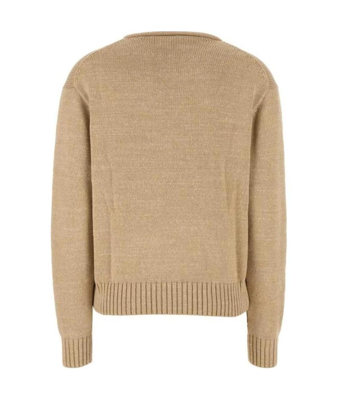 POLO RALPH LAUREN Бежевый хлопковый джемпер / свитер, фото 2