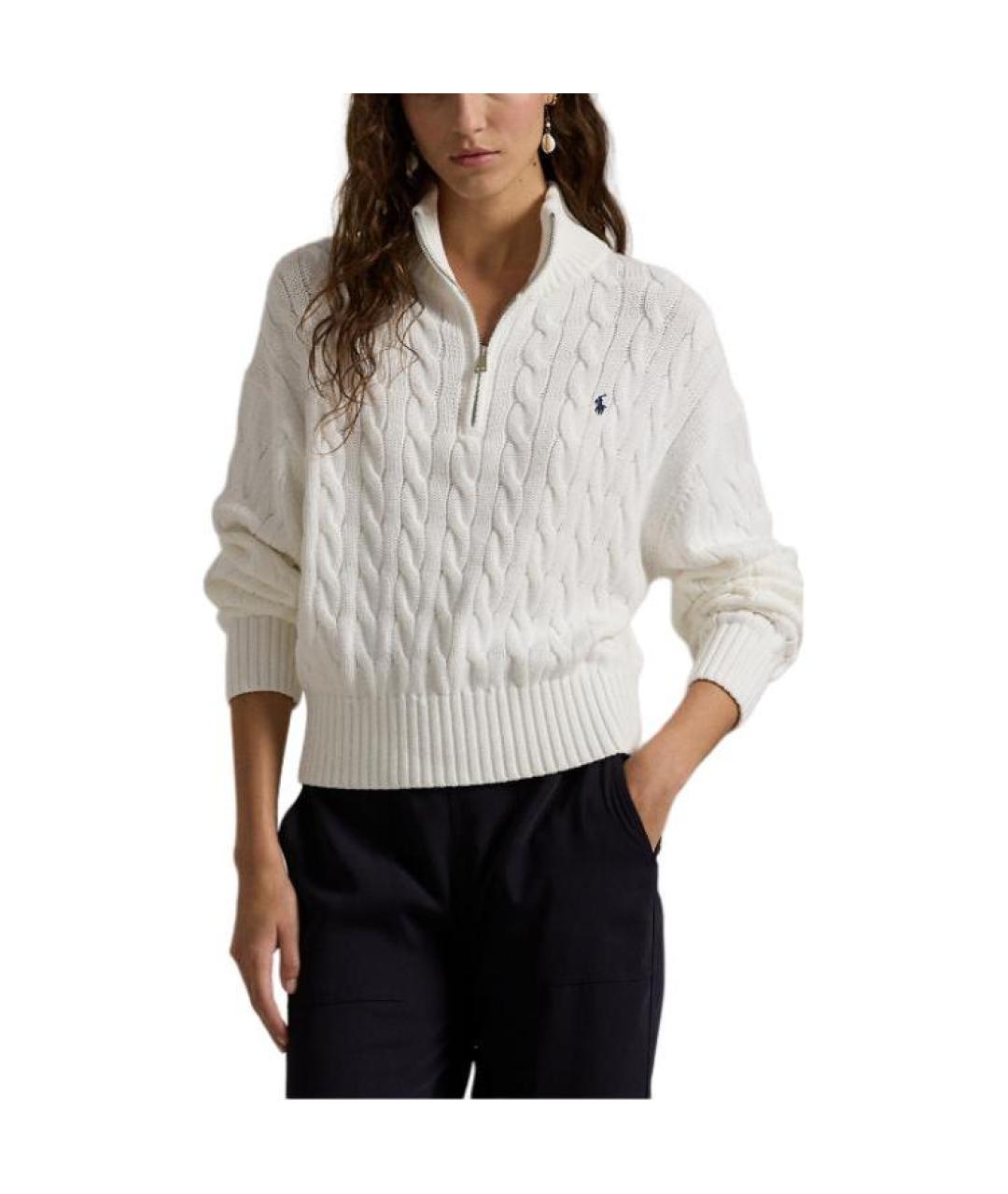 POLO RALPH LAUREN Белый хлопковый джемпер / свитер, фото 4