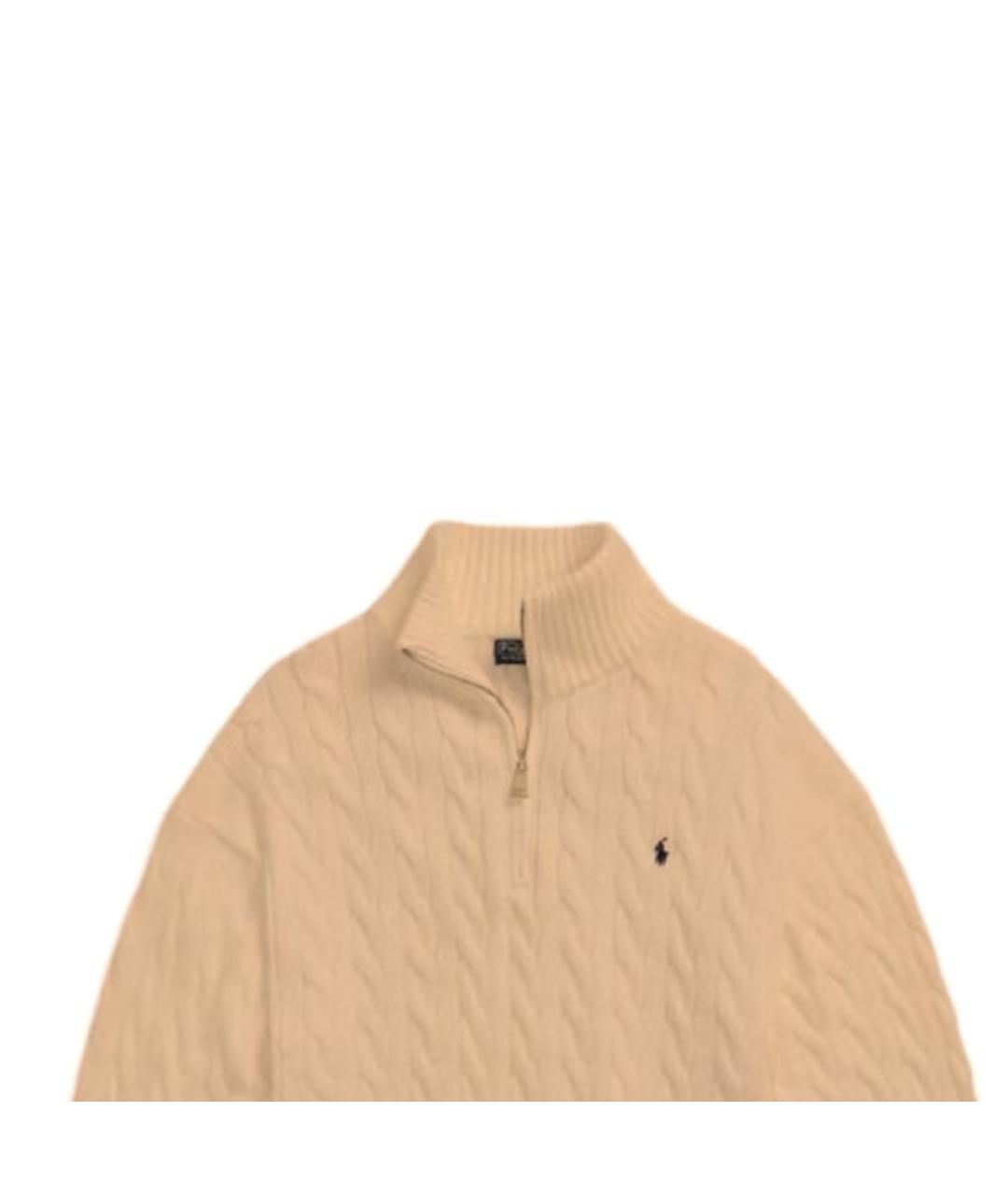 POLO RALPH LAUREN Бежевый хлопковый джемпер / свитер, фото 2