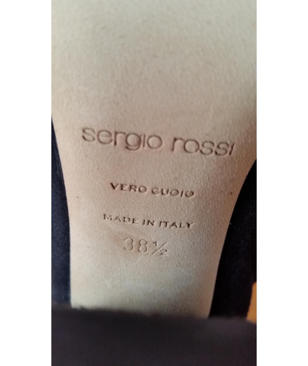 SERGIO ROSSI Черные замшевые ботфорты, фото 6