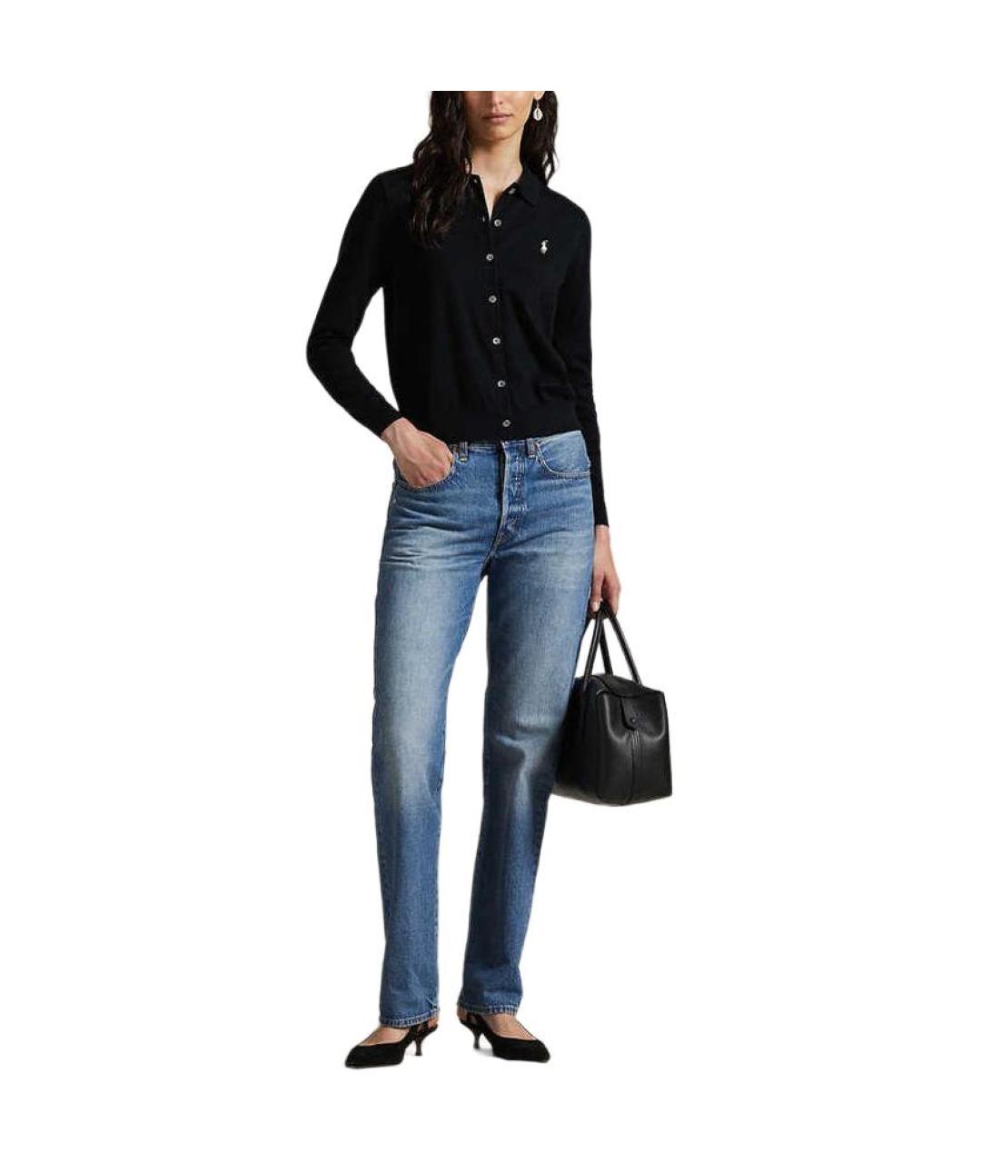 POLO RALPH LAUREN Черный хлопковый кардиган, фото 4