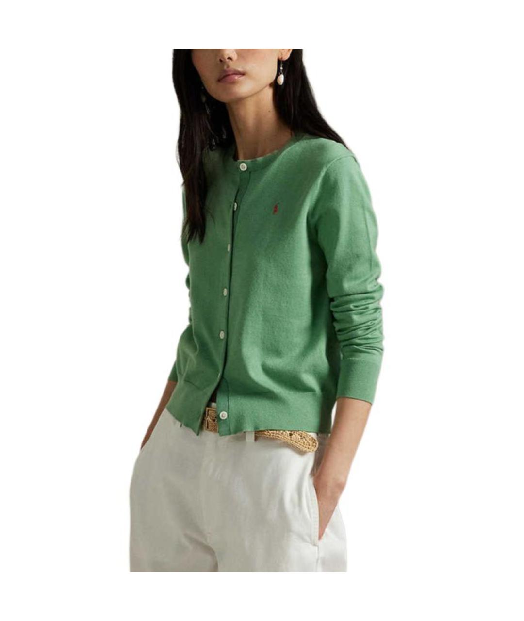 POLO RALPH LAUREN Зеленый хлопковый кардиган, фото 4