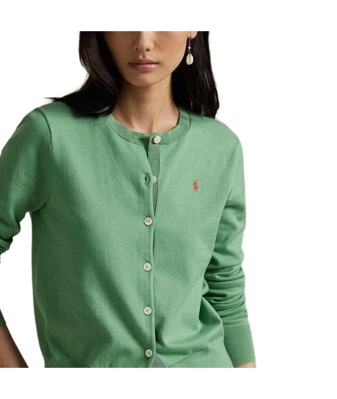 POLO RALPH LAUREN Зеленый хлопковый кардиган, фото 5