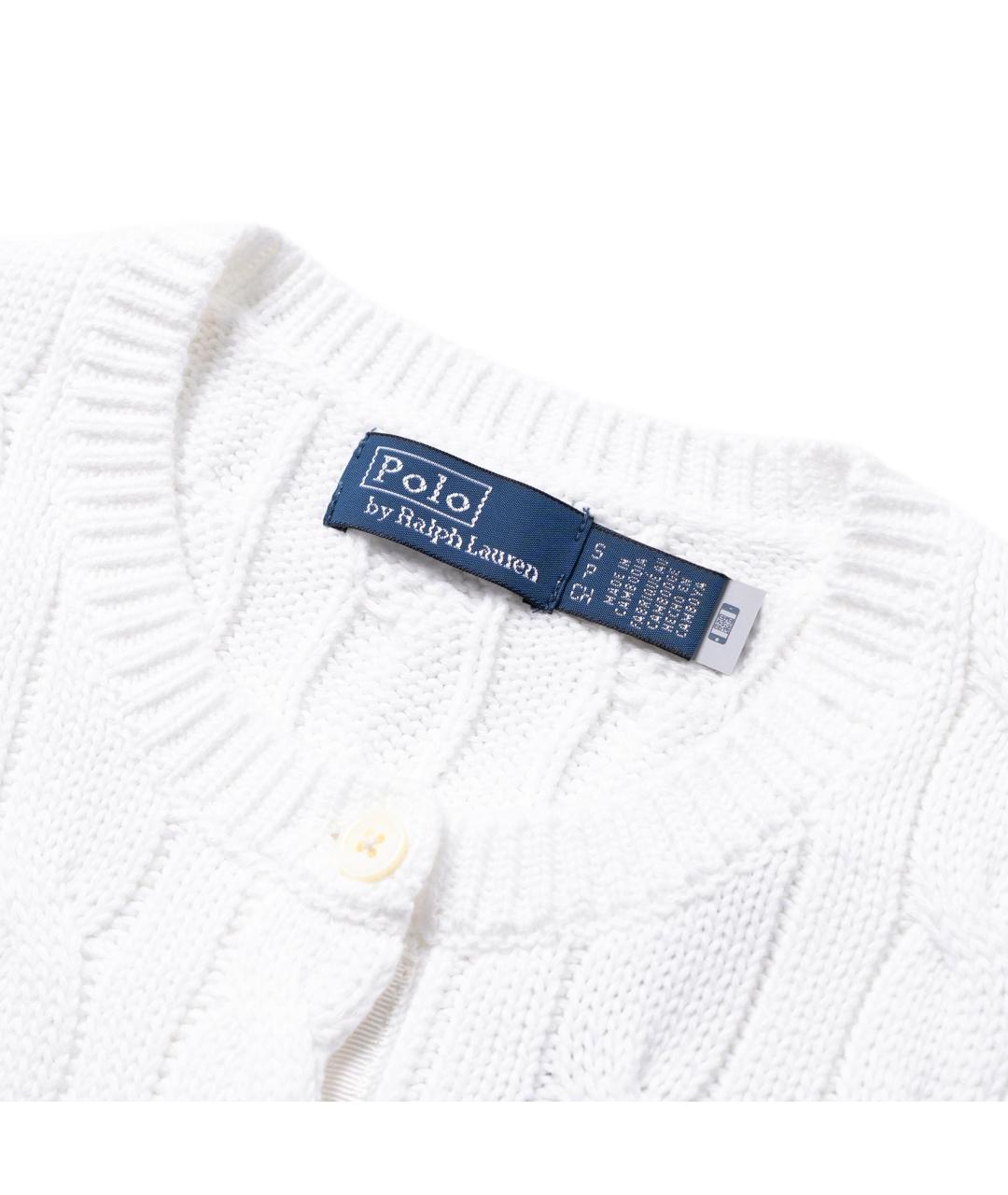 POLO RALPH LAUREN Белый хлопковый кардиган, фото 5