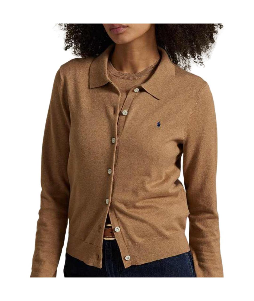 POLO RALPH LAUREN Бежевый хлопковый кардиган, фото 5