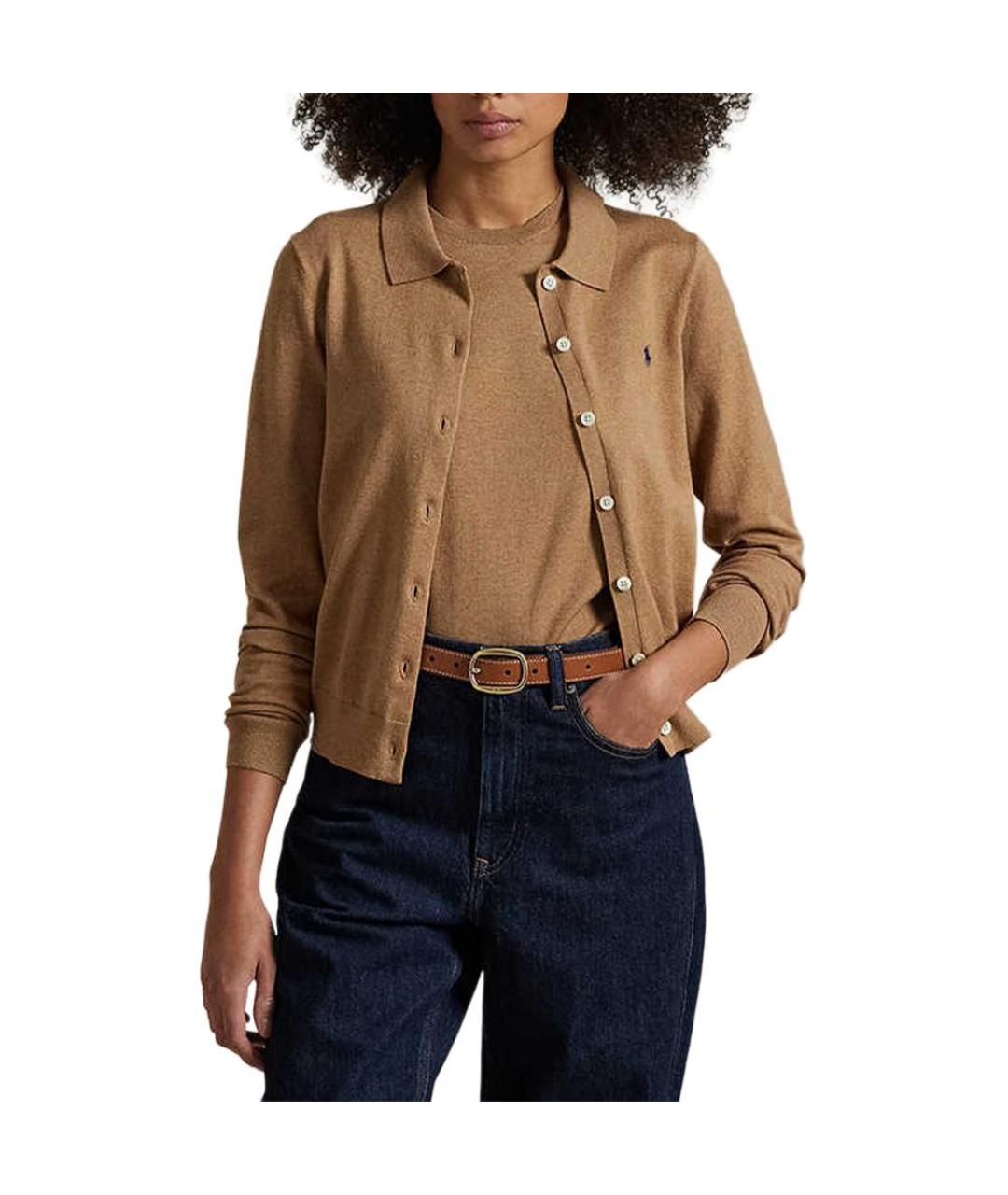 POLO RALPH LAUREN Бежевый хлопковый кардиган, фото 3