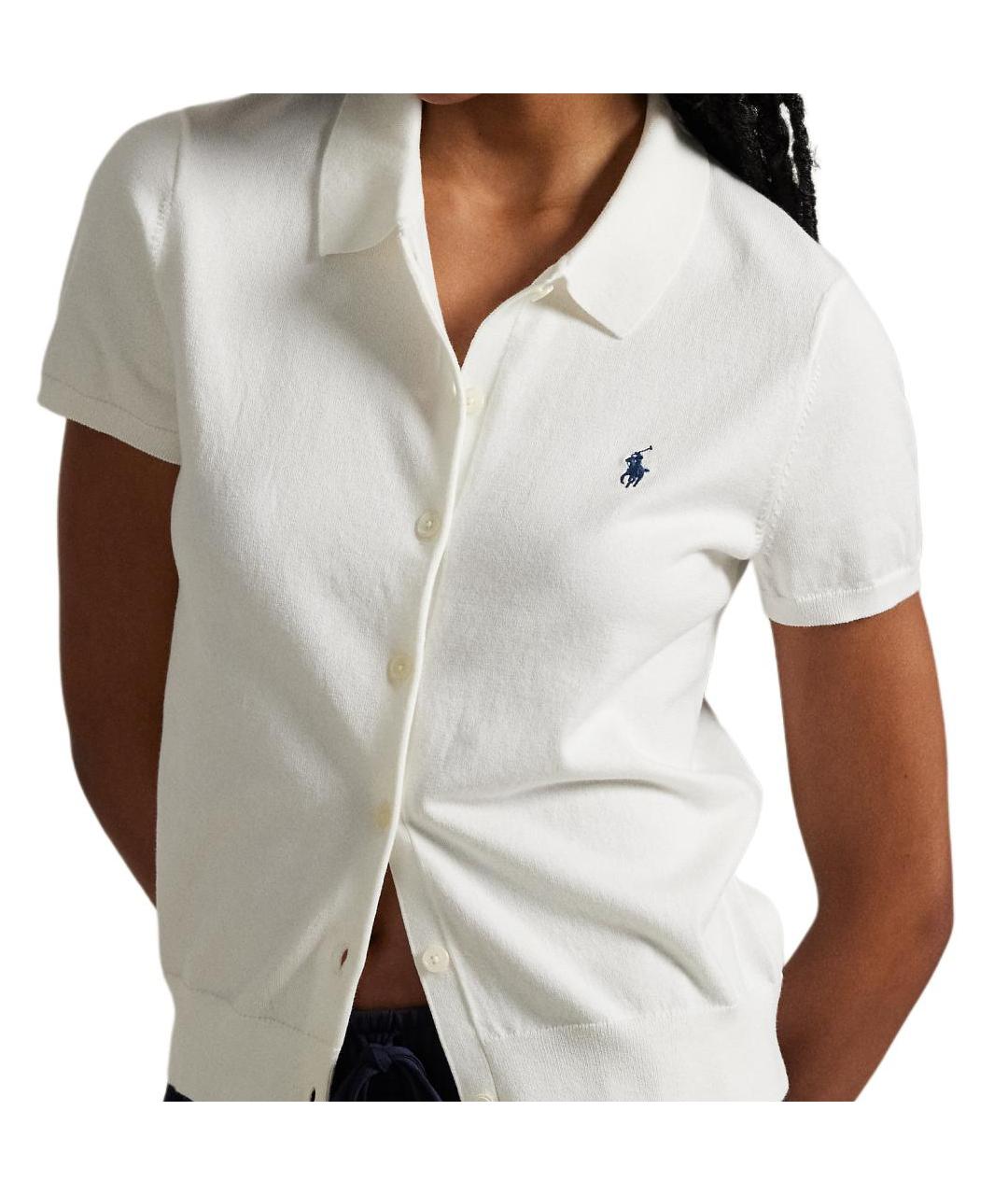 POLO RALPH LAUREN Белый хлопковый кардиган, фото 6