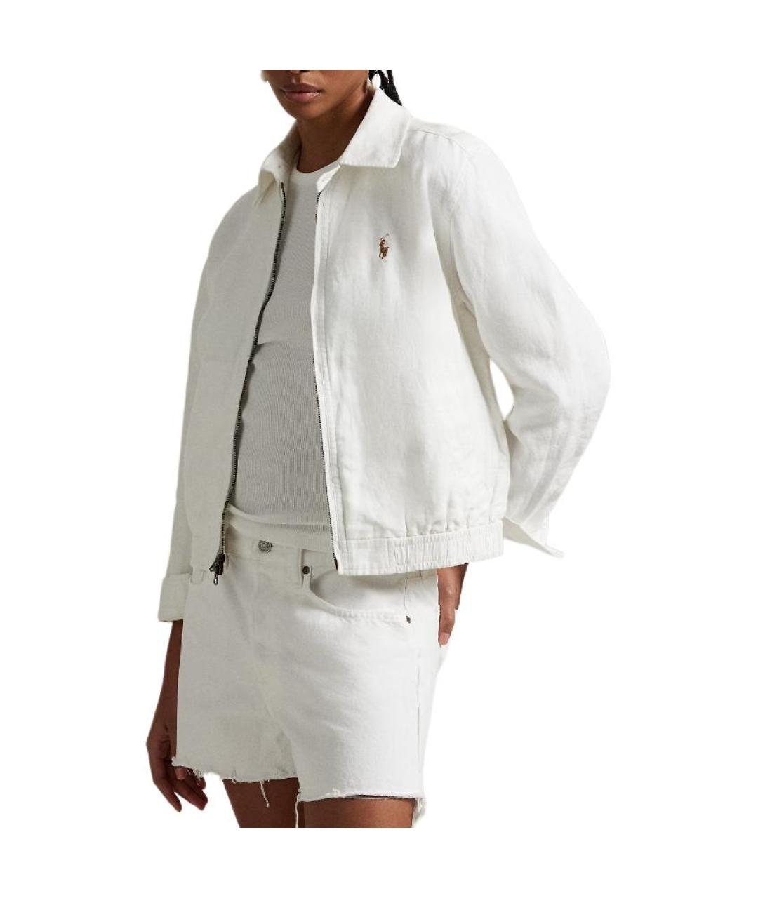 POLO RALPH LAUREN Белая льняная куртка, фото 4