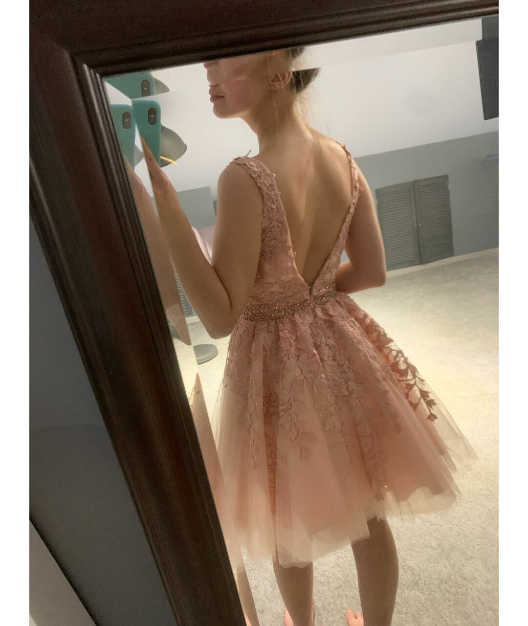 SHERRI HILL Розовое сетчатое вечернее платье, фото 8