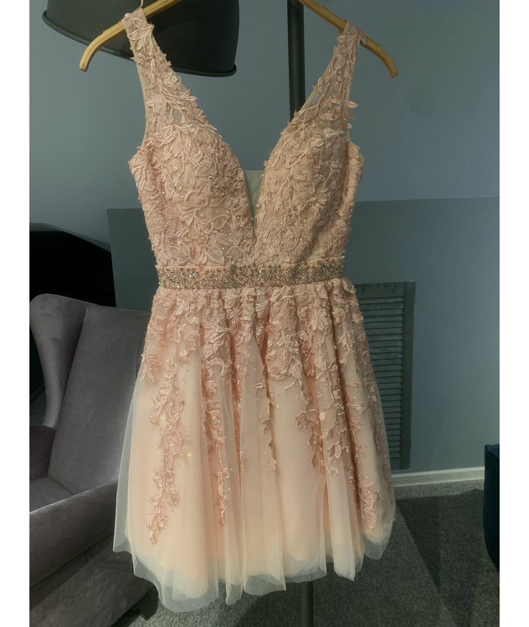 SHERRI HILL Розовое сетчатое вечернее платье, фото 9